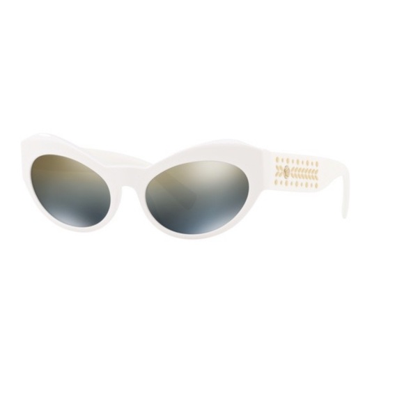 Versace White & Gold 54mm Butterfly Sunglasses main image 7